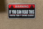 car sticker-warning