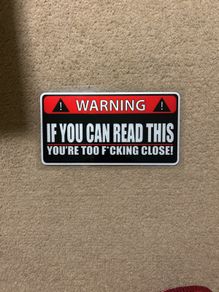 car sticker-warning