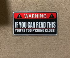 car sticker-warning