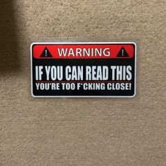 car sticker-warning