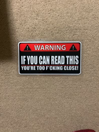 car sticker-warning