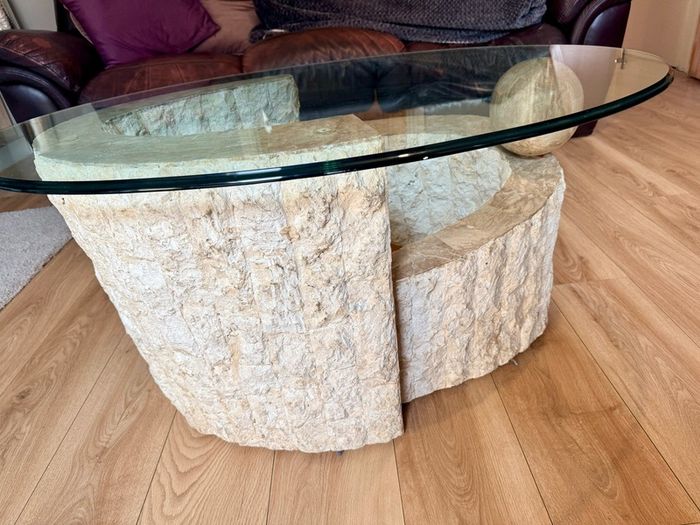 2 x Stone coffee tables