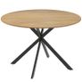 Dining Table for 4, 120 cm Industrial Kitchen Table with Wood Effect Tabletop and Steel Legs, Oak Image 2