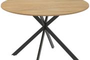 Dining Table for 4, 120 cm Industrial Kitchen Table with Wood Effect Tabletop and Steel Legs, Oak