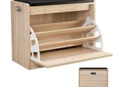 BRAND NEW Shoe Rack 3 Tiers Furniture Bench and Bathroom Seat Stool for Footwear (Oak)