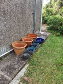 Selection of plastic Garden Pots