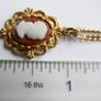 Vintage Hand Carved Cameo Necklace Gold Tone 21 Inch Chain Image 9