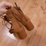 Zara Brown Tan Woven Lace-Up Gladiator Block Heel Sandals 6UK/39EU Image 8