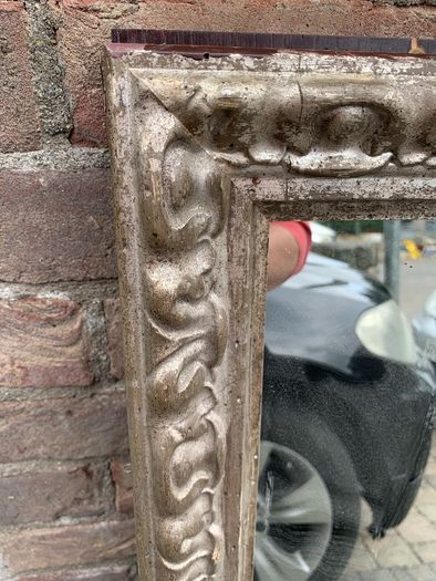 pair of vintage ornate framed mirrors old pub window divider originally mounted back to back