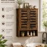 Rustic Wall-Mounted Bathroom Cabinet  Vintage Wooden Storage Cabinet with Adjustable Shelf & Open Storage Image 3