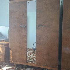 Mid-Century 3 piece bedroom set burr walnut