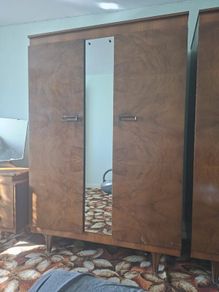 Mid-Century 3 piece bedroom set burr walnut