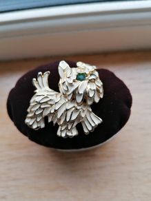 Jewellery 1950 Enamel Westie Brooch