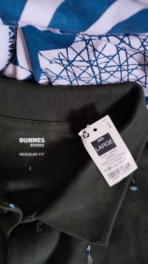 dunnes stores large men regular fit dark green shirt