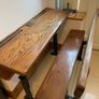 Antique RARE 1920s Kilrane National School PITCH PINE + CAST IRON Desk. Image 4