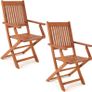 Set of 2 Garden Chairs  FSC Certified Acacia Wood Foldable Folding Chair High Back Garden Folding Chair Image 2