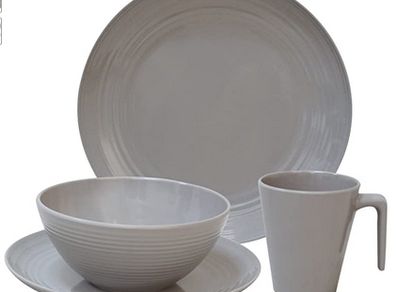 Melamaine Camping dining set - Latte - 16pc