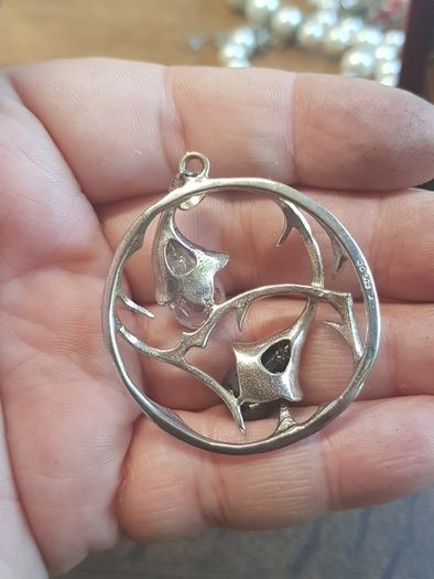QC Sterling Silver pendant Ying and Yang