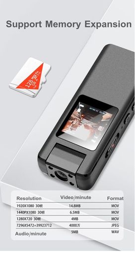 Digital Mini Body Camera Playback Screen 1080P Professional HD Screen Portable Magnetic Night Vision Small Camera Sports DV Nanny Camcorder