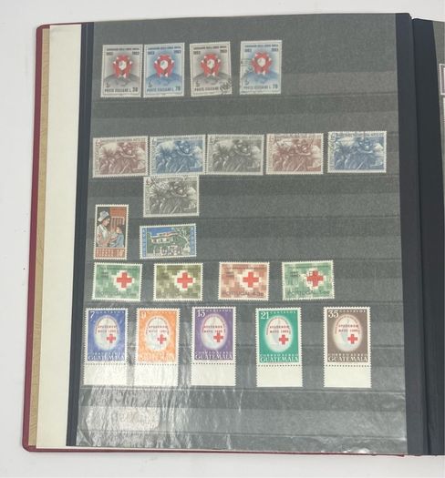 Collection: Thematic Red Cross, Malaria and For Young People stamps mainly used however some mint noted along with some miniature sheets on 28 pages