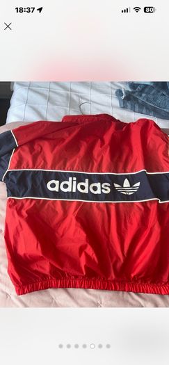 Vintage Adidas Trefoil windbreaker jacket - red and navy