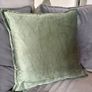 Velvet 'sage' cushion covers (x 3) Image 3