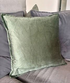Velvet 'sage' cushion covers (x 3)