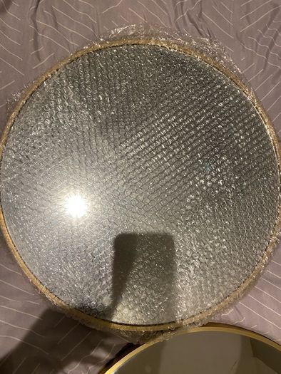 2 x gold mirrors.  50cm diameter