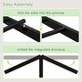 Bed 135 x 190 cm with Headboard and Footboard, 30 cm High, Metal Slatted Base, Iron Double Bed Frame, Additional Space Below, Easy Assembly, Modern, Black Image 4