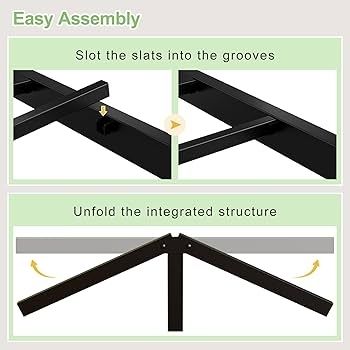 Bed 135 x 190 cm with Headboard and Footboard, 30 cm High, Metal Slatted Base, Iron Double Bed Frame, Additional Space Below, Easy Assembly, Modern, Black