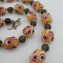 Antique Venetian African Style Thousand Eyes & Black Glass Beads Necklace Image 7