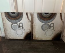 Pair of Contemporary Textured Abstract Canvas Paintings 50x50cm