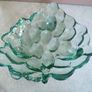 Grape Design candy dish, Clear glass with green hues Image 6