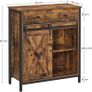Sideboard with Shelf and Drawer, Kitchen Cabinet, Chest of Drawers with Sliding Door in Country House Style, Industrial Design, Vintage Brown/Black Image 2