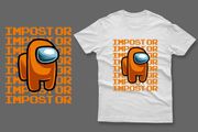 Orange imposter among us t-shirt impostor t-shirt