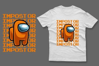 Orange imposter among us t-shirt impostor t-shirt
