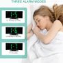 Projection Alarm Clock, Digital Clocks Bedside with Temperature Date, Adjustable Brightness, Snooze, LED Curved Screen Clocks for Bedrooms Office Home Desktop Image 8
