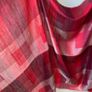 Silk Cotton Blend Geometric Block Print Scarf Wrap Raspberry Red & Burgundy Image 3