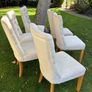6 x Upholstered Button-Back Dining Chairs  Oak Image 2