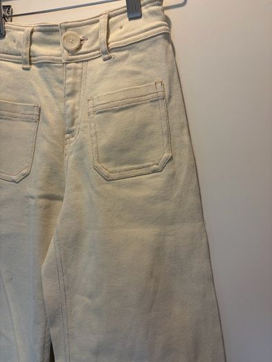 Leigh Tucker Willow Girls Cream/Lemon Wide Leg Jeans (7-8 Years)
