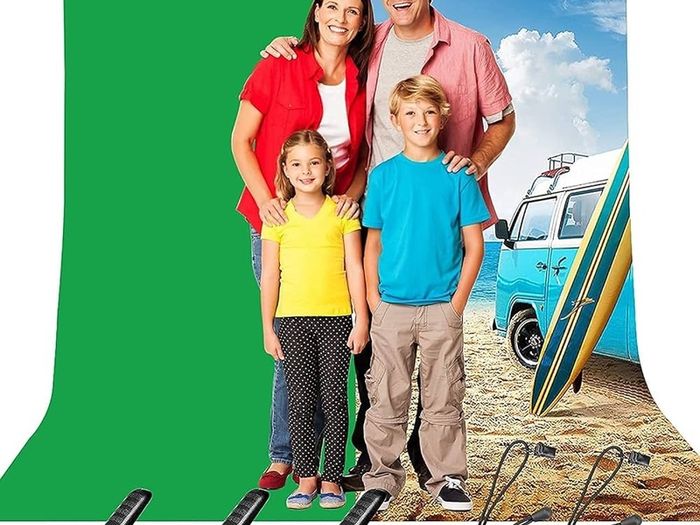 NEW SALE | Green Screen Background Kit, 2m x 3m (9.5 x 6.5 ft) Photography Backdrop, Portable GreenScreen for Live Streaming, Zoom Meeting, Gaming, Portrait, Video Shooting