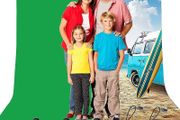 NEW SALE | Green Screen Background Kit, 2m x 3m (9.5 x 6.5 ft) Photography Backdrop, Portable GreenScreen for Live Streaming, Zoom Meeting, Gaming, Portrait, Video Shooting