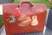 1950s leather doctor's bag, Cunard sticker, D18