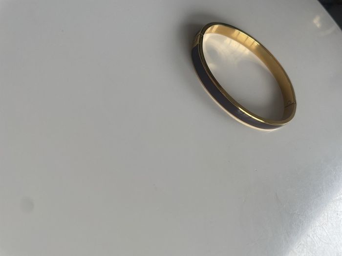 Brown Enamel S Steel Bangle
