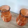 Set of x2 Orange Glass Vases Image 7