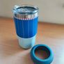 Stainless Steel Lidded Tumbler Hot & Cold Travel Mug Blue Image 4