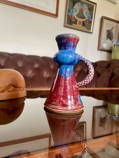 Vintage Glossy Michael Kennedy Sligo Handmade Candle holder with Stylised Handle