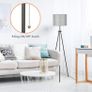 LED Tripod Floor Lamp Standing Tall Lamps with Grey Cylinder Shade and Convenient Pulling Switch Standard Lights for Reading Living Room Lounge Bedroom Office Studio (FREE POSTAGE) Image 3