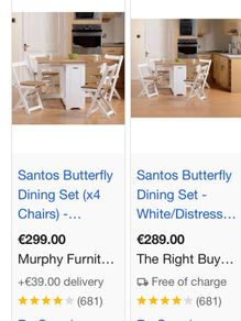 Butterfly dining set
