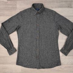 Proper Cloth Button Down Houndstooth Shirt Mens Medium Slim Fit